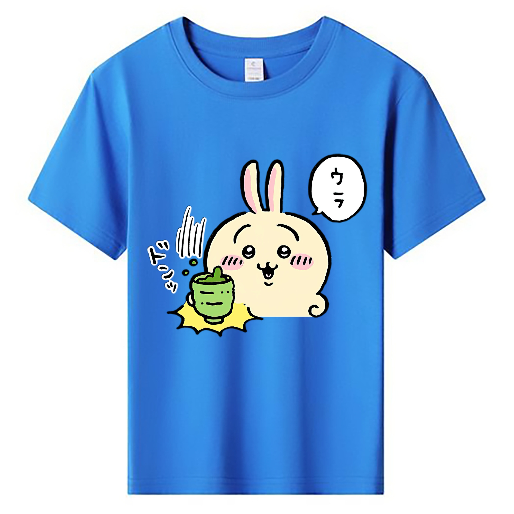 （画像用） ちいかわ うさぎ Chii-kawa usagi 綿100％キッズTシャツ（フロントプリント）